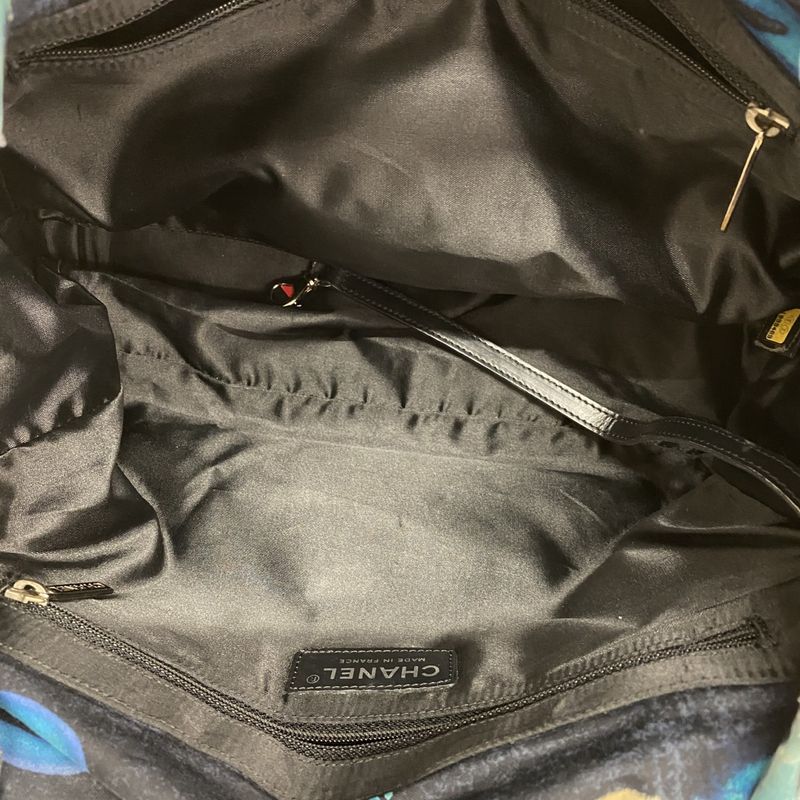 Chanel Tote Bag New Travel Nylon Blue Silver Hardware Women's