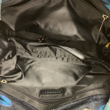 Chanel Tote Bag New Travel Nylon Blue Silver Hardware Women's