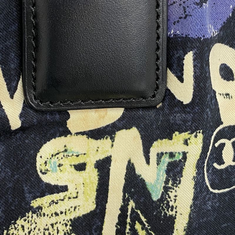 Chanel Tote Bag New Travel Nylon Blue Silver Hardware Women's