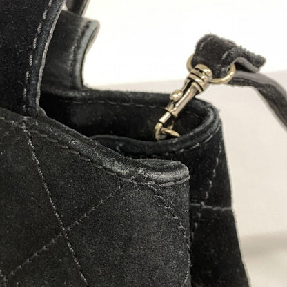 Chanel Handbag Matelasse Suede Black Silver Hardware 2way Bag Ladies