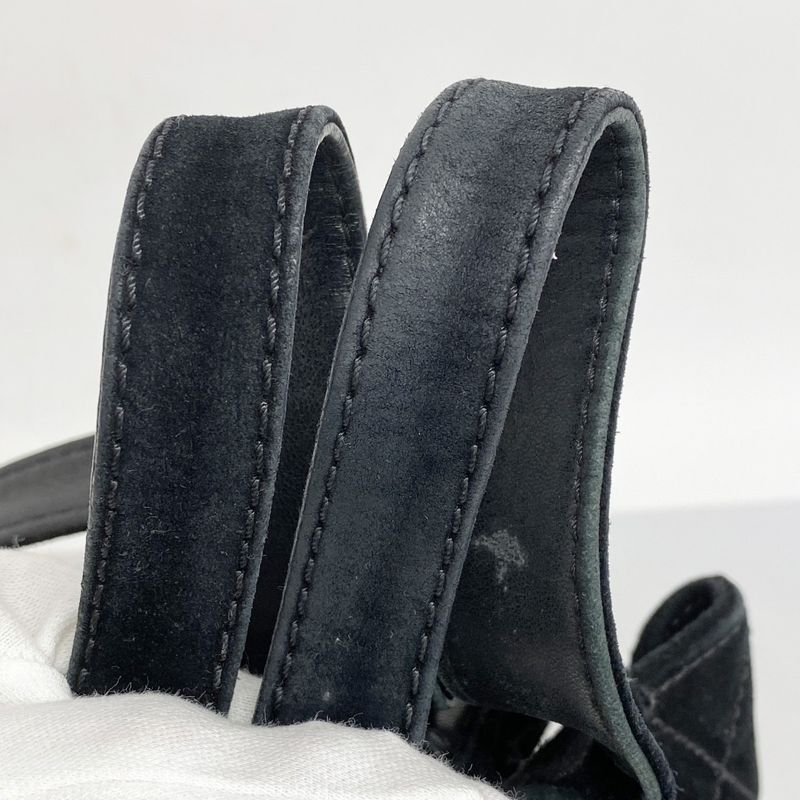 Chanel Handbag Matelasse Suede Black Silver Hardware 2way Bag Ladies