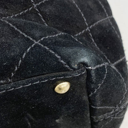 Chanel Handbag Matelasse Suede Black Silver Hardware 2way Bag Ladies