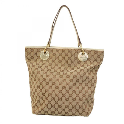 Gucci Tote Bag GG Canvas 120836 Canvas Brown Chien Pan Gold Hardware Women's