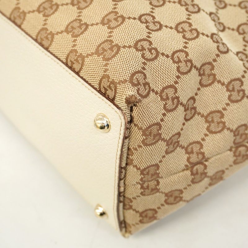 Gucci Tote Bag GG Canvas 120836 Canvas Brown Chien Pan Gold Hardware Women's