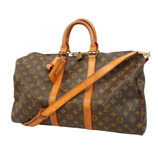 Louis Vuitton Boston Bag Monogram Keepall Bandoliere 45 M41418 Brown Men Women