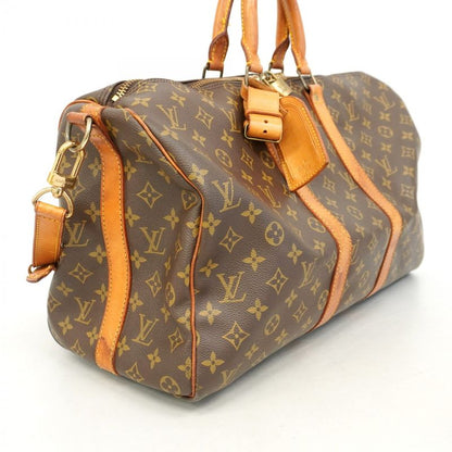Louis Vuitton Boston Bag Monogram Keepall Bandoliere 45 M41418 Brown Men Women