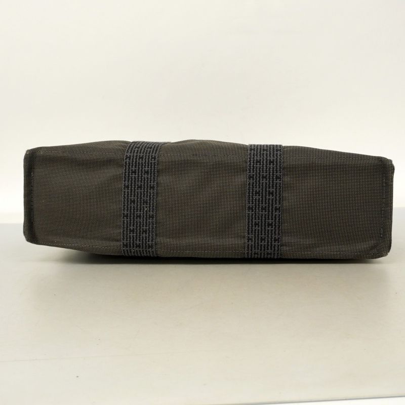 Hermes Tote Bag Her Line MM Canvas Gray Silver Hardware Women