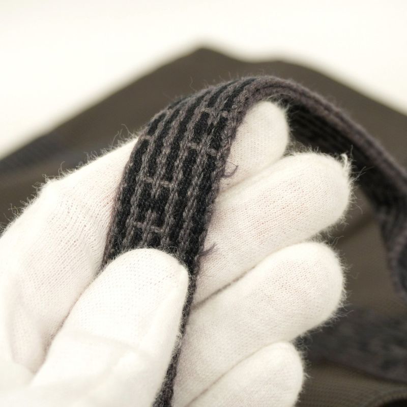 Hermes Tote Bag Her Line MM Canvas Gray Silver Hardware Women