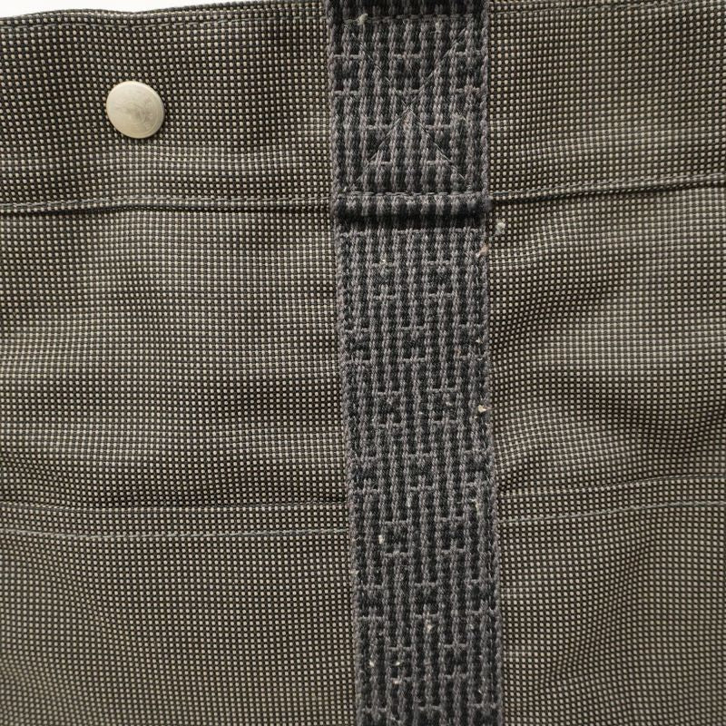 Hermes Tote Bag Her Line MM Canvas Gray Silver Hardware Women