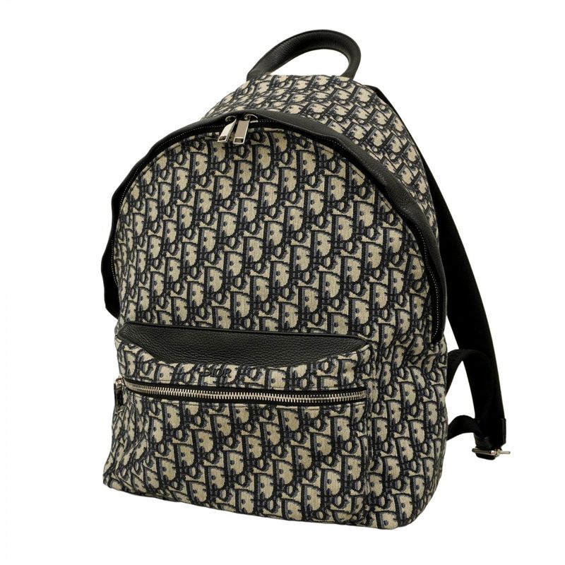 Christian Dior Backpack/daypack Trotter Canvas Navy Silver Hardware Men's