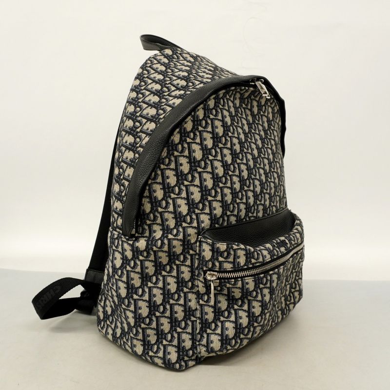 Christian Dior Backpack/daypack Trotter Canvas Navy Silver Hardware Men's