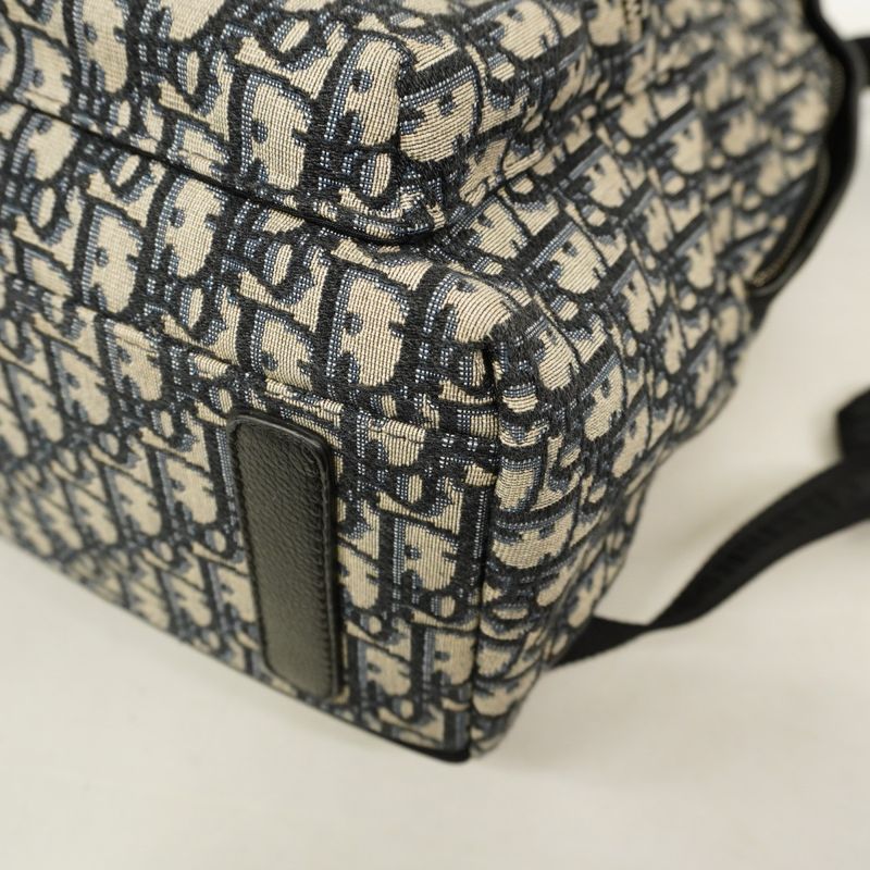 Christian Dior Backpack/daypack Trotter Canvas Navy Silver Hardware Men's