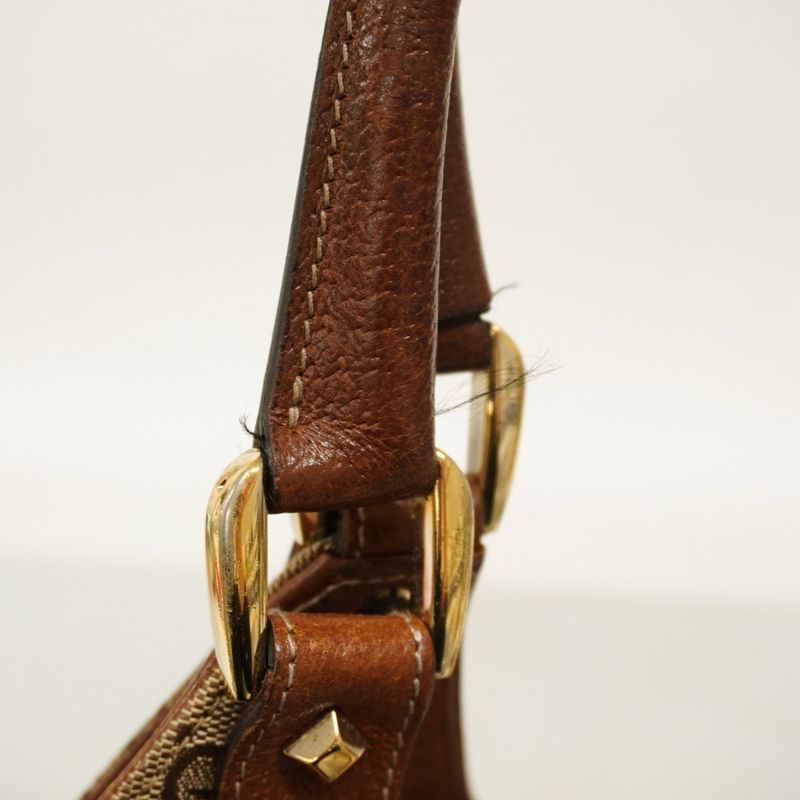 Gucci Handbag GG Canvas New Jackie 124404 Canvas Brown Beige Gold Hardware