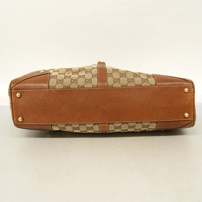 Gucci Handbag GG Canvas New Jackie 124404 Canvas Brown Beige Gold Hardware