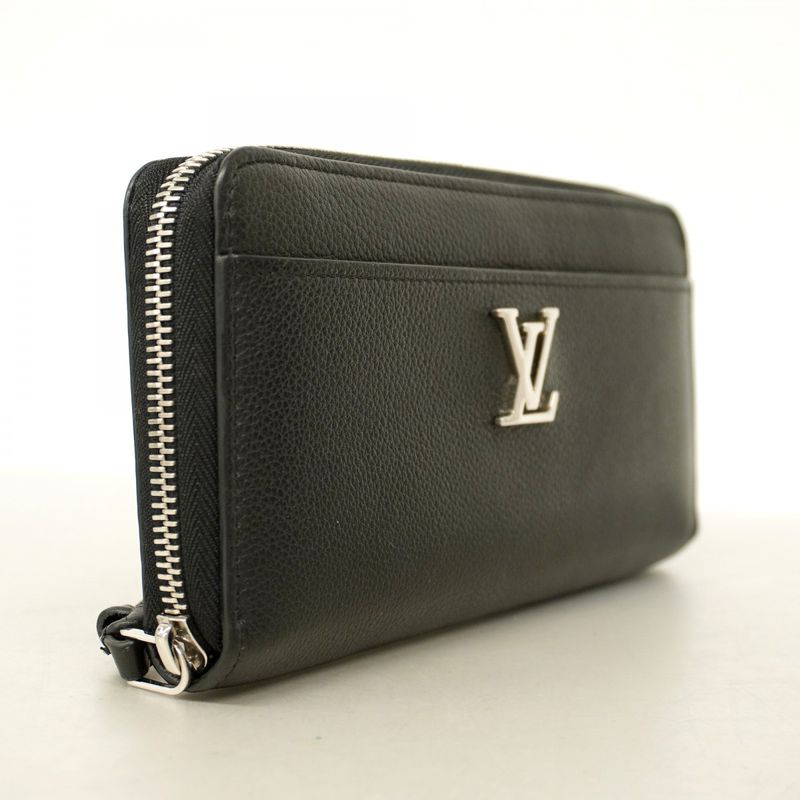 Louis Vuitton Long Wallet Zippy Lock Me M62622 Noir Black Men Women Unisex