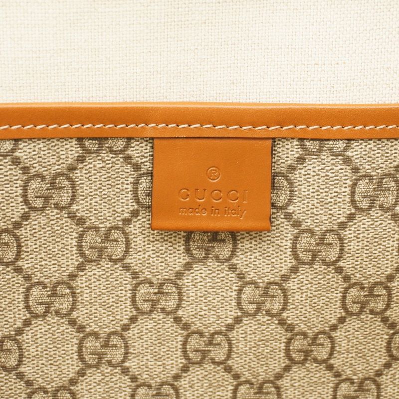 Gucci Tote Bag GG Supreme Sherry Line 211134 PVC Brown Chien Pangold Hardware