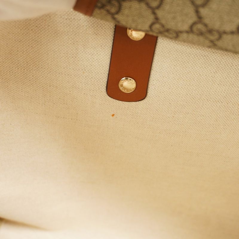 Gucci Tote Bag GG Supreme Sherry Line 211134 PVC Brown Chien Pangold Hardware