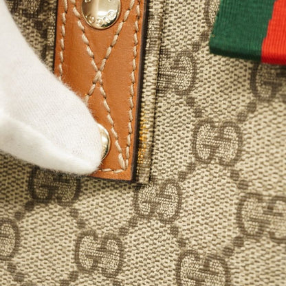 Gucci Tote Bag GG Supreme Sherry Line 211134 PVC Brown Chien Pangold Hardware