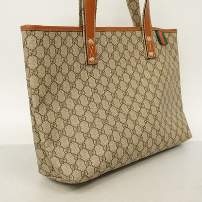Gucci Tote Bag GG Supreme Sherry Line 211134 PVC Brown Chien Pangold Hardware
