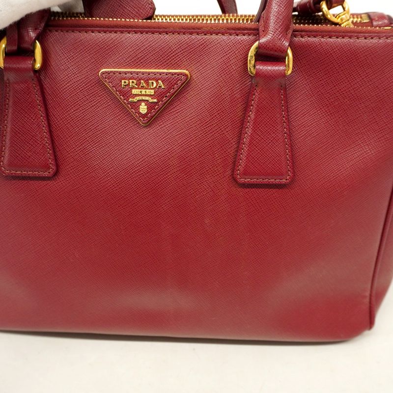 Prada Handbag Saffiano Leather Bordeaux Gold Hardware 2way Bag Ladies
