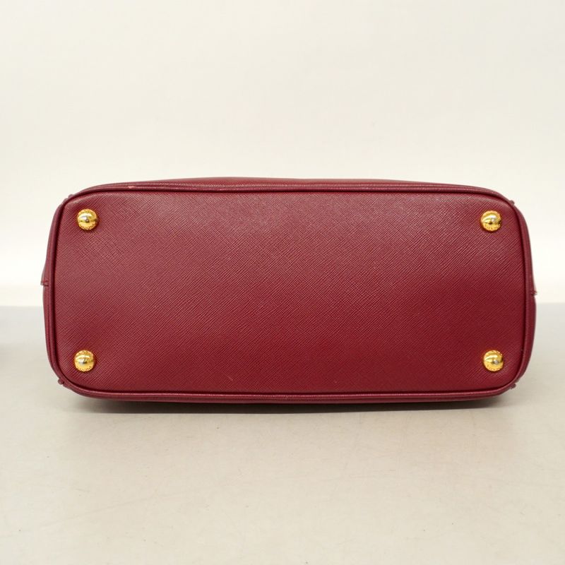 Prada Handbag Saffiano Leather Bordeaux Gold Hardware 2way Bag Ladies