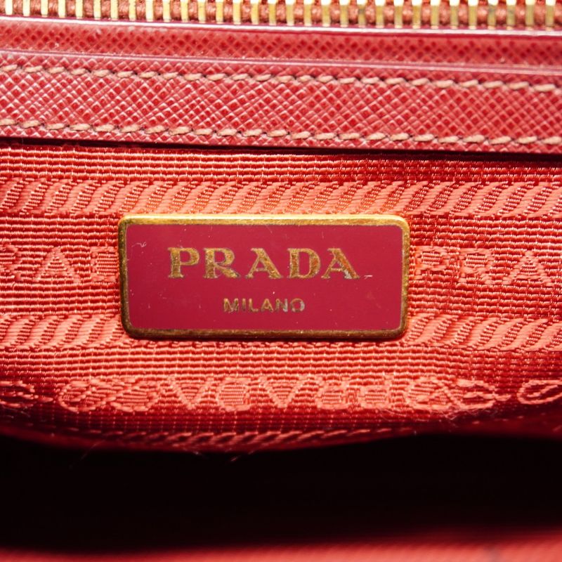 Prada Handbag Saffiano Leather Bordeaux Gold Hardware 2way Bag Ladies