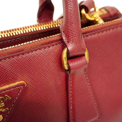 Prada Handbag Saffiano Leather Bordeaux Gold Hardware 2way Bag Ladies