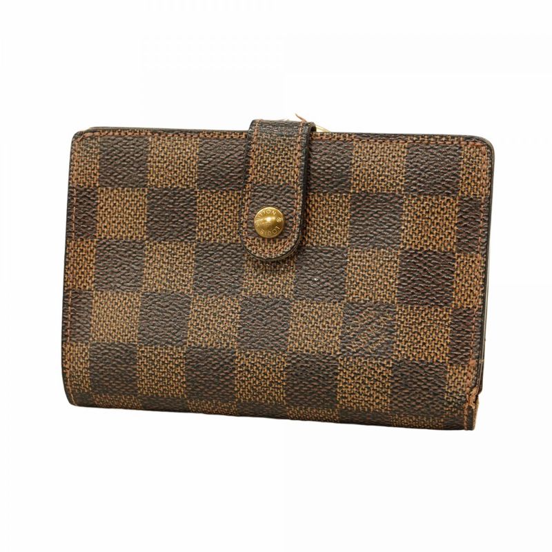 Louis Vuitton Wallet Damier Portomone Vier Viennois N61664 Ebene Ladies