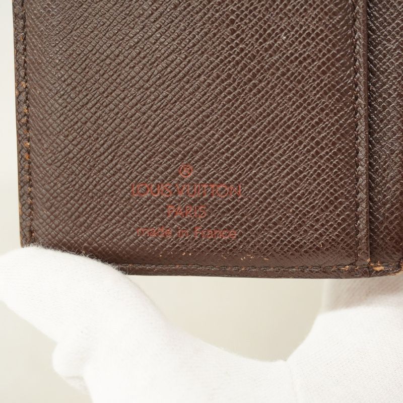 Louis Vuitton Wallet Damier Portomone Vier Viennois N61664 Ebene Ladies