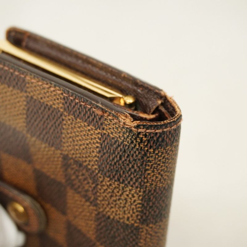 Louis Vuitton Wallet Damier Portomone Vier Viennois N61664 Ebene Ladies