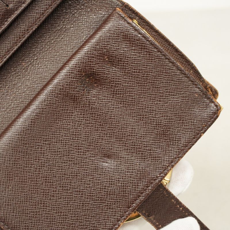 Louis Vuitton Wallet Damier Portomone Vier Viennois N61664 Ebene Ladies