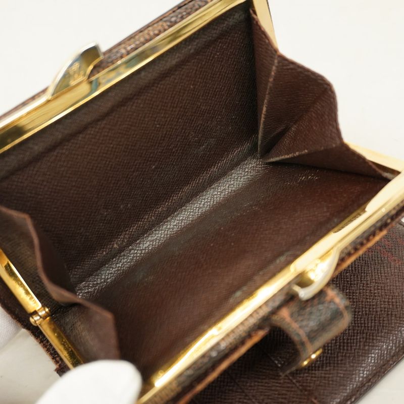 Louis Vuitton Wallet Damier Portomone Vier Viennois N61664 Ebene Ladies