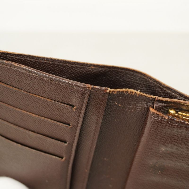 Louis Vuitton Wallet Damier Portomone Vier Viennois N61664 Ebene Ladies