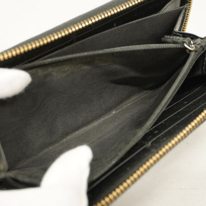 Gucci Long Wallet Guccissima 388680 Leather Black Gold Hardware Women's