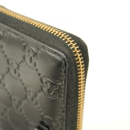 Gucci Long Wallet Guccissima 388680 Leather Black Gold Hardware Women's