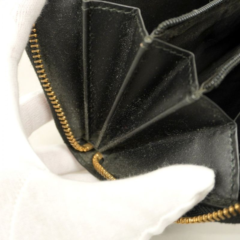 Gucci Long Wallet Guccissima 388680 Leather Black Gold Hardware Women's