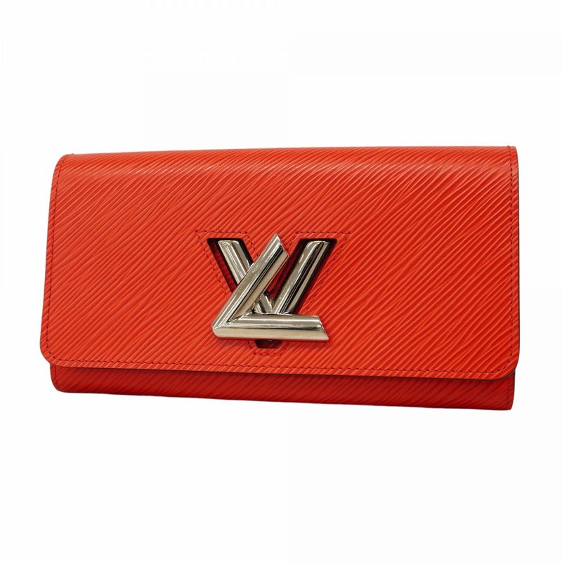 Louis Vuitton Long Wallet Epi Portefeuille Twist M61179 Coquelicot Women's