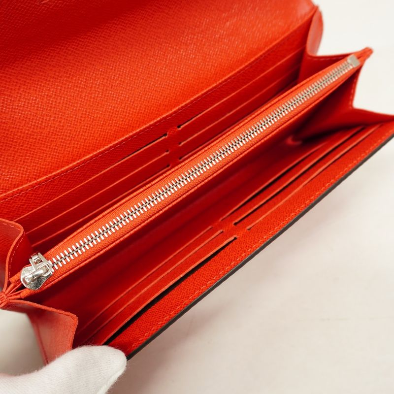 Louis Vuitton Long Wallet Epi Portefeuille Twist M61179 Coquelicot Women's