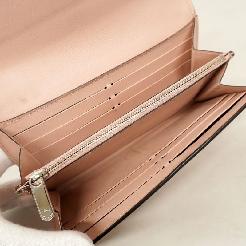 Louis Vuitton Long Wallet Mahina Portefeuille Iris M60145 Magnolia Women's