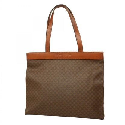 Celine Tote Bag Macadam PVC Brown Gold Hardware Women's