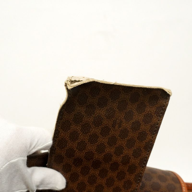 Celine Tote Bag Macadam PVC Brown Gold Hardware Women's