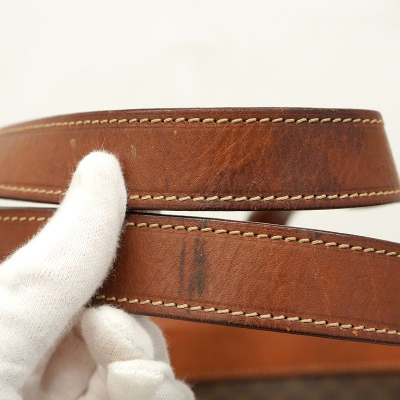 Celine Tote Bag Macadam PVC Brown Gold Hardware Women's