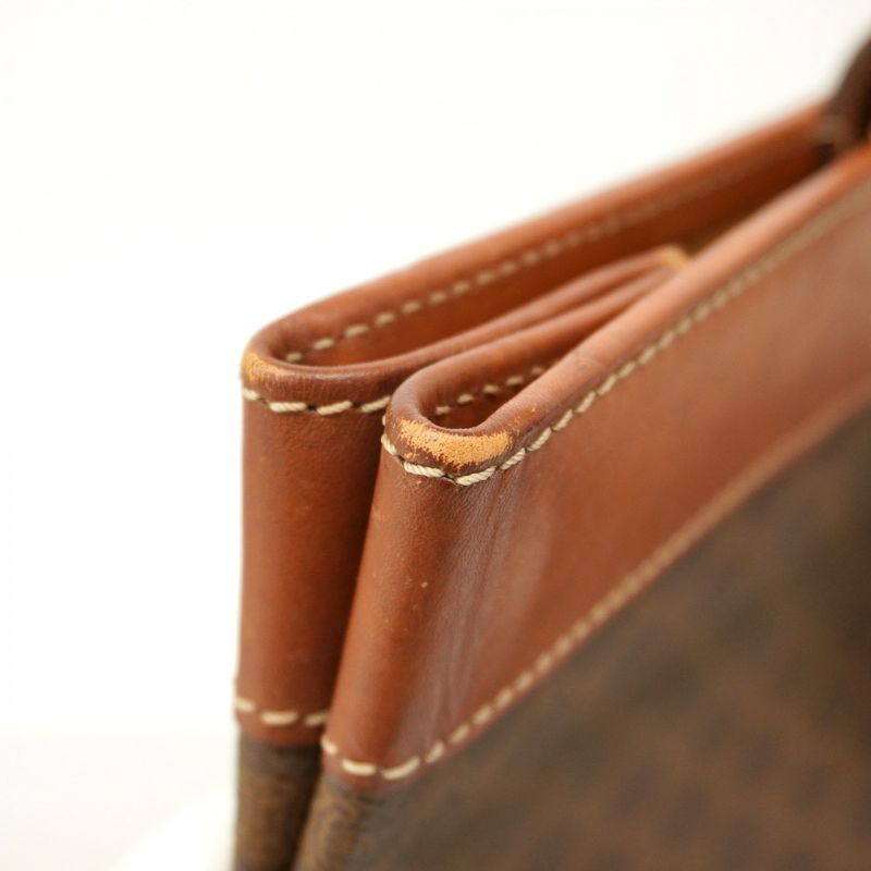 Celine Tote Bag Macadam PVC Brown Gold Hardware Women's