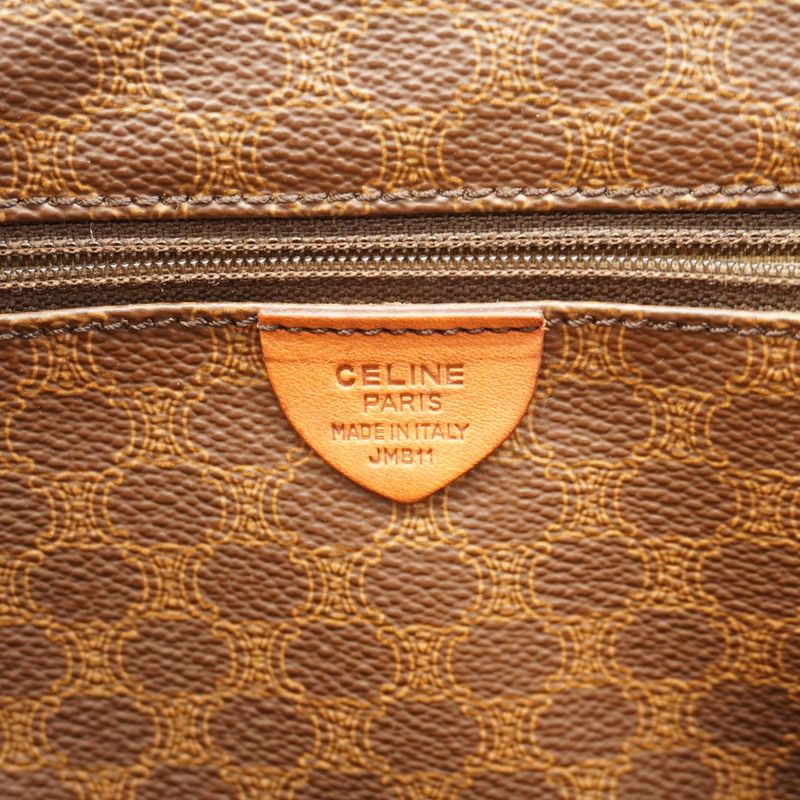 Celine Tote Bag Macadam PVC Brown Gold Hardware Women's