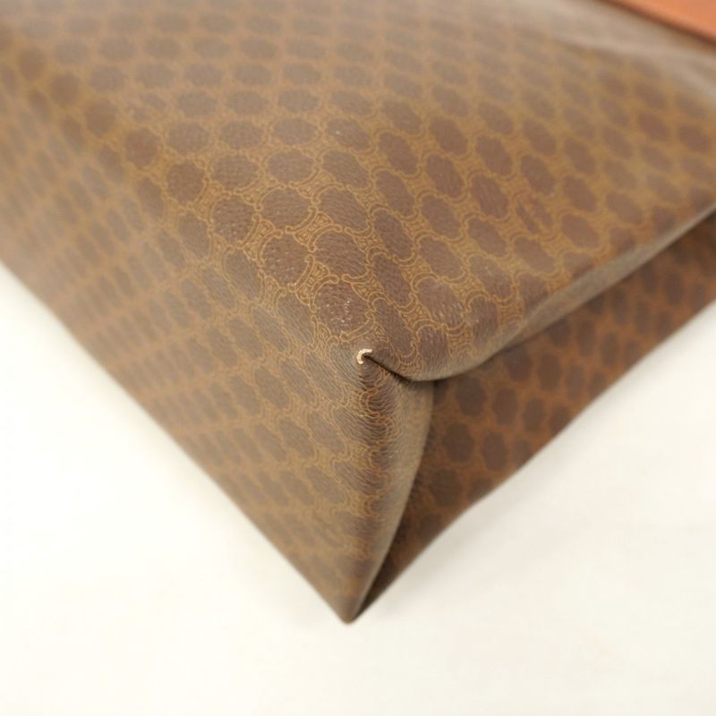 Celine Tote Bag Macadam PVC Brown Gold Hardware Women's