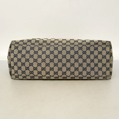 Gucci Tote Bag GG Canvas 155524 Canvas Navy Silver Hardware Women's