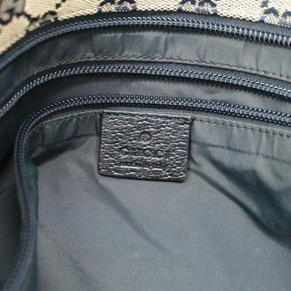 Gucci Tote Bag GG Canvas 155524 Canvas Navy Silver Hardware Women's