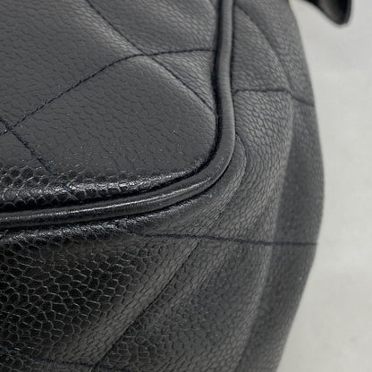 Chanel Shoulder Bag Matelasse Caviar Skin Black Gold Hardware Women