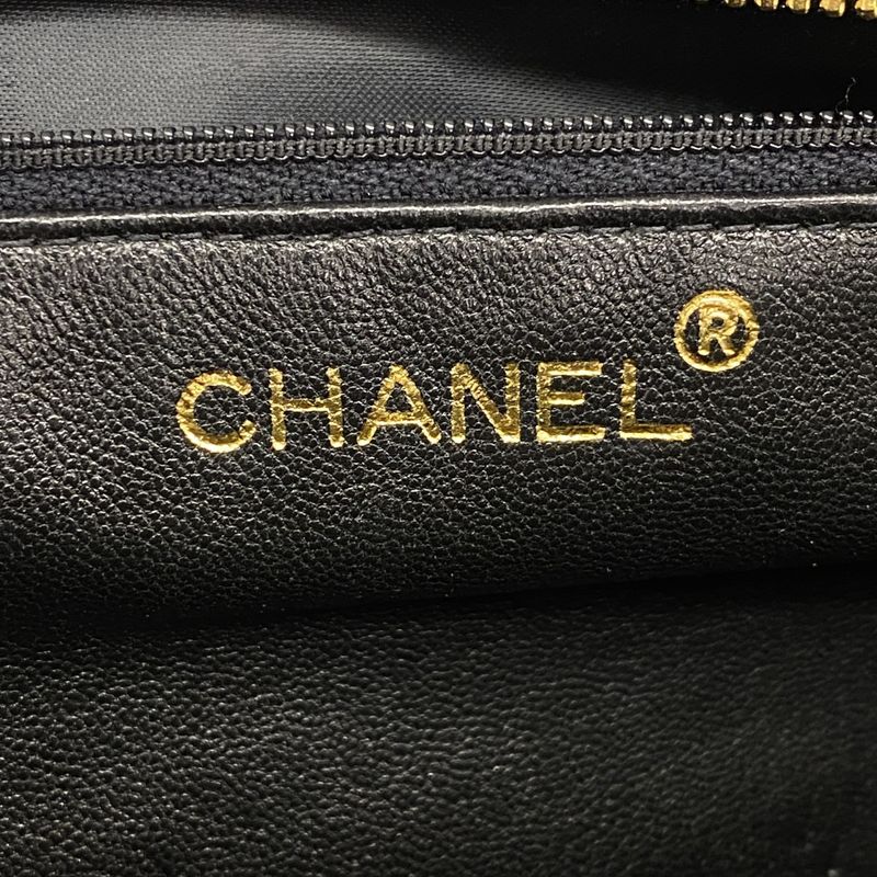 Chanel Shoulder Bag Matelasse Caviar Skin Black Gold Hardware Women