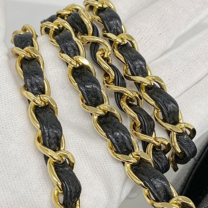 Chanel Shoulder Bag Matelasse Caviar Skin Black Gold Hardware Women